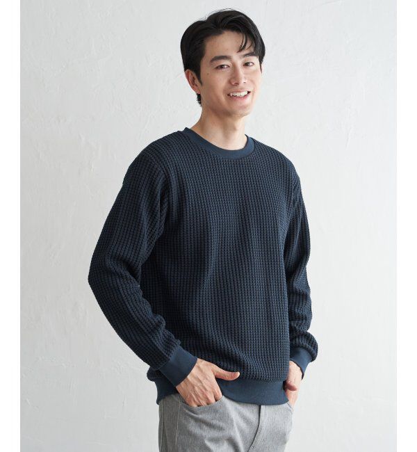 ikka「ビッグワッフルクルーネックプルオーバー」|パーカー|