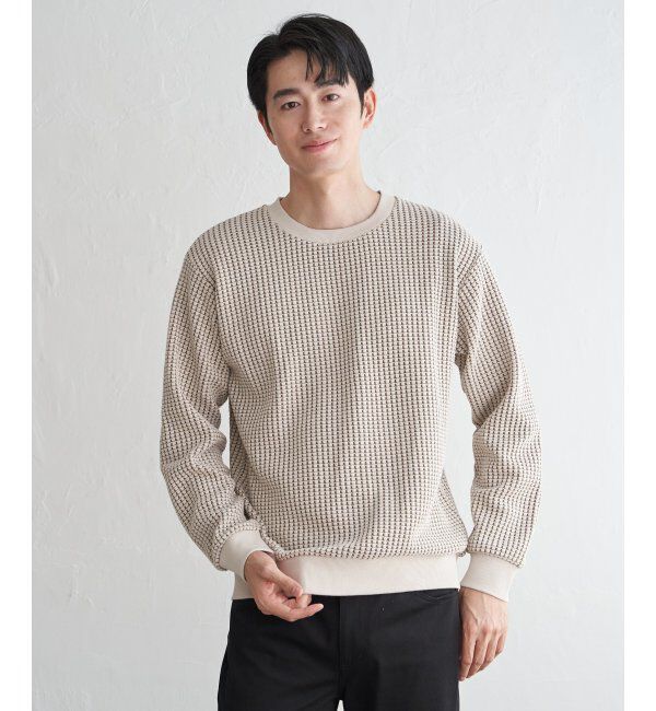 ikka「ビッグワッフルクルーネックプルオーバー」|パーカー|