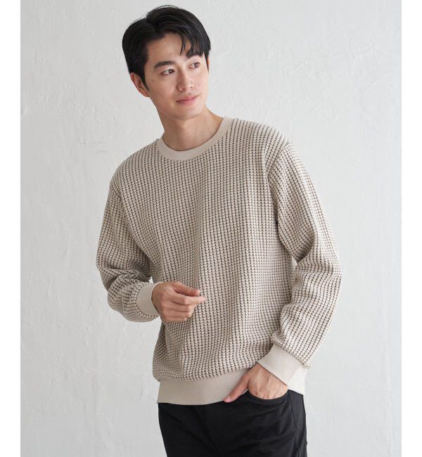 ikka「ビッグワッフルクルーネックプルオーバー」|パーカー|