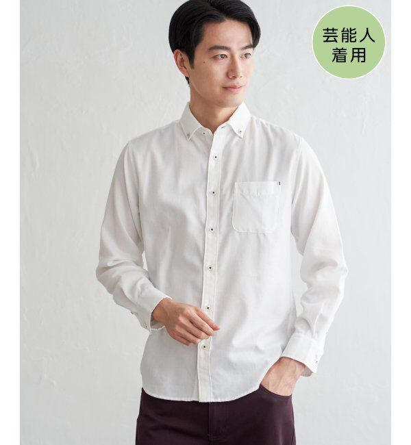 ikka「イージーケアネルスイスカラーボタンダウンシャツ」|シャツ・ブラウス|