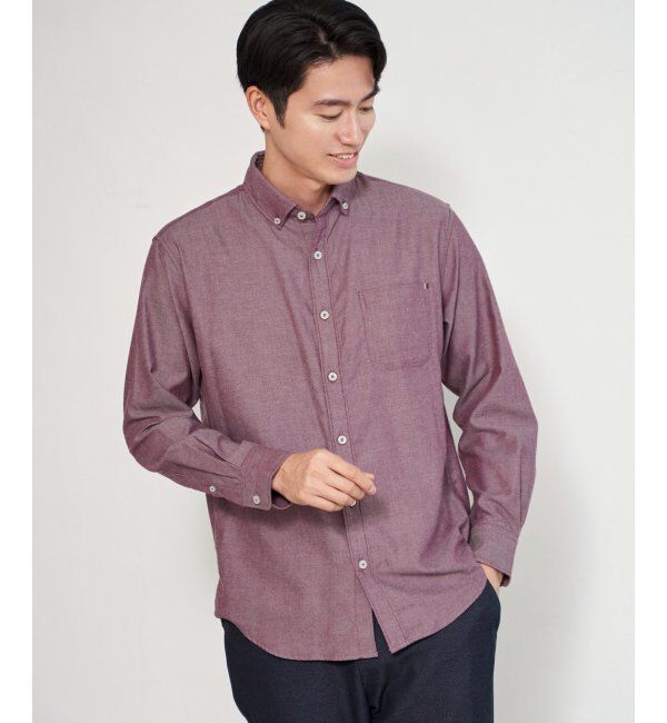 ikka「イージーケアネルスイスカラーボタンダウンシャツ」|シャツ・ブラウス|