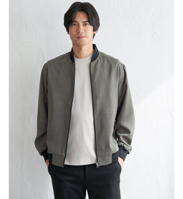 ikka「【雑誌MonoMax4月号掲載】イージーケアリネンライクブルゾン「小泉孝太郎さん着用モデル」」|ブルゾン・スタジャン|