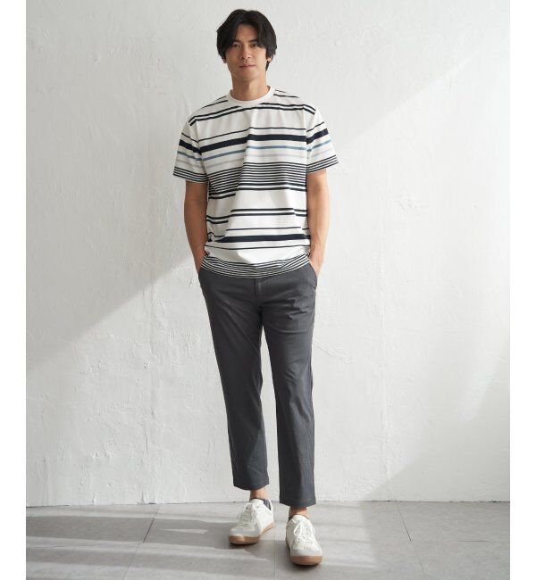 ikka「冷感DRYポンチボーダーTシャツ」|Tシャツ・カットソー|