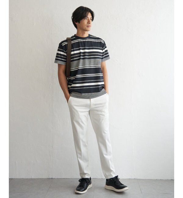 ikka「冷感DRYポンチボーダーTシャツ」|Tシャツ・カットソー|