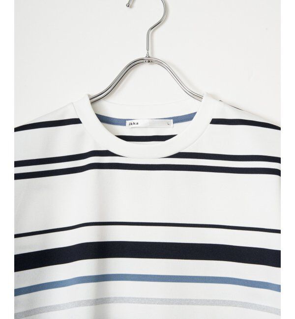 ikka「冷感DRYポンチボーダーTシャツ」|Tシャツ・カットソー|