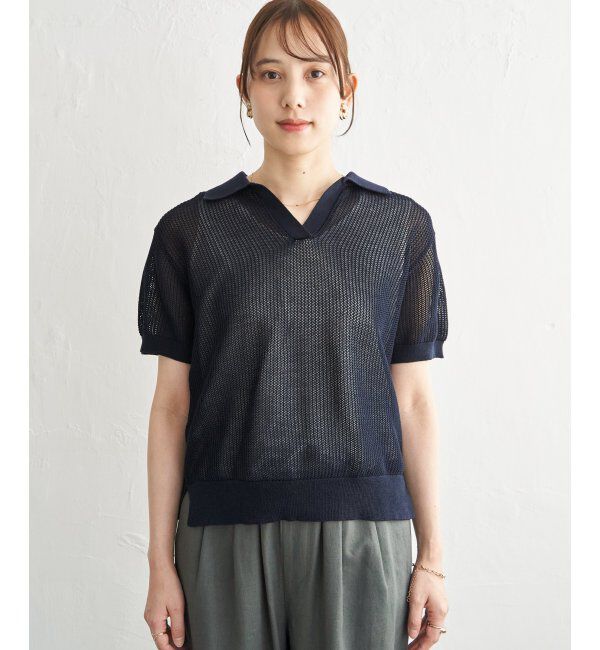 ikka「【2点セット】襟付きニットプルオーバーアンサンブル」|ニット・セーター|