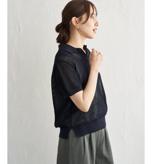 ikka「【2点セット】襟付きニットプルオーバーアンサンブル」|ニット・セーター|