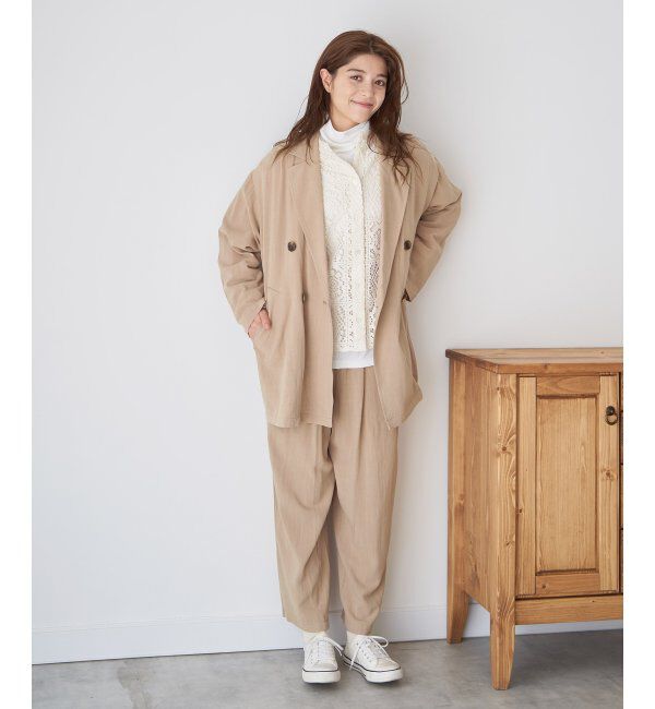 Lbc with Life「【セットアップ対応】レーヨン麻ダブルジャケットコート」|ブルゾン・スタジャン|