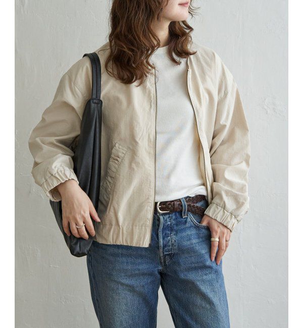 Lbc with Life「ナイロンシャーリングブルゾン」|ブルゾン・スタジャン|オフホワイト