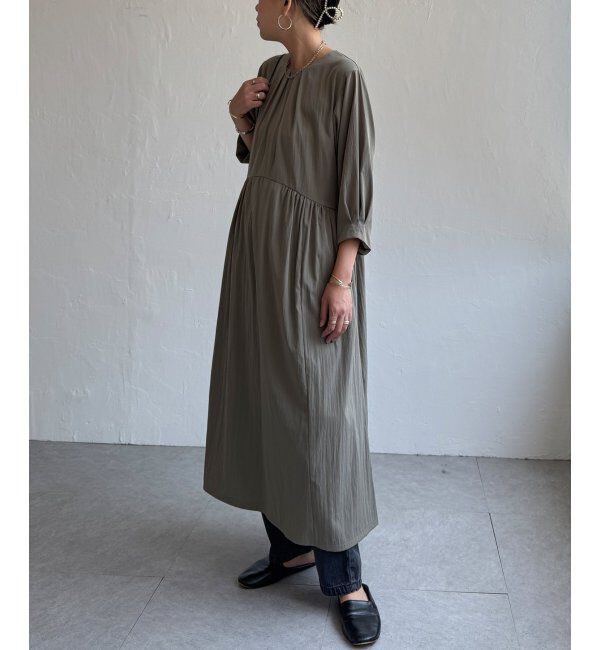 Lbc with Life「タックフレアワンピース」|ワンピース|カーキ