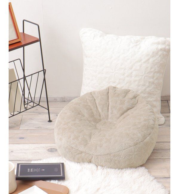 Lbc with Life「パール　ビーズ円座」|クッション・クッションカバー|グレー