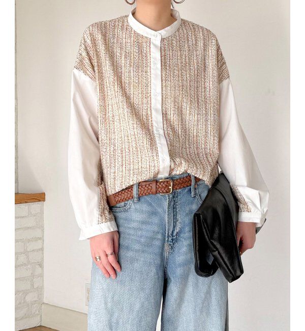 Lbc with Life「異素材切り替えシャツ」|シャツ・ブラウス|