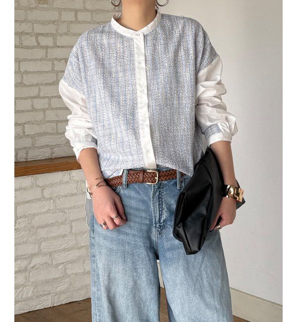 Lbc with Life「異素材切り替えシャツ」|シャツ・ブラウス|