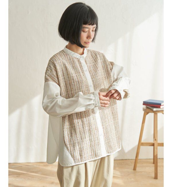 Lbc with Life「異素材切り替えシャツ」|シャツ・ブラウス|