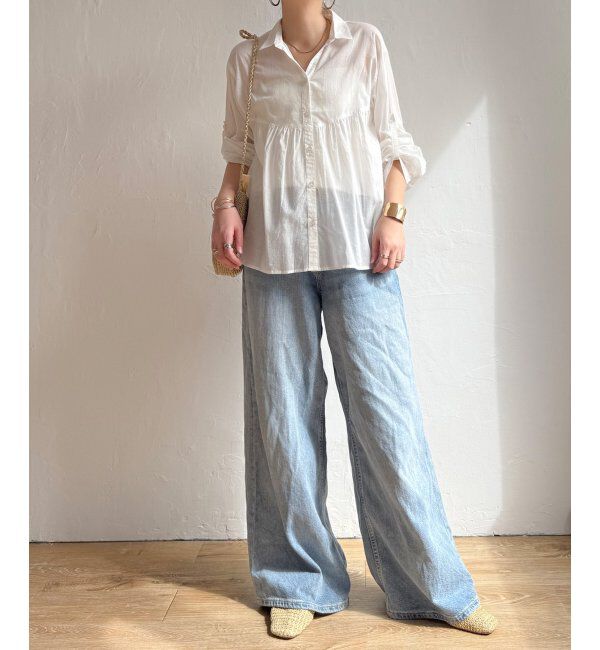 Lbc with Life「コットンボイルギャザーブラウス」|シャツ・ブラウス|