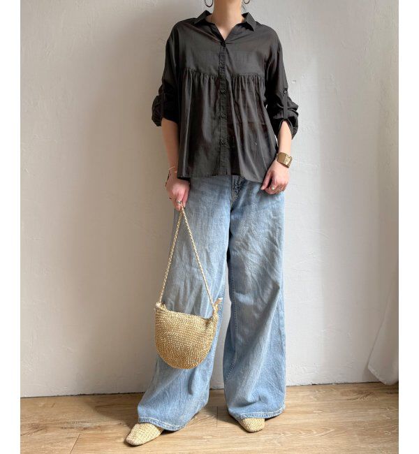 Lbc with Life「コットンボイルギャザーブラウス」|シャツ・ブラウス|