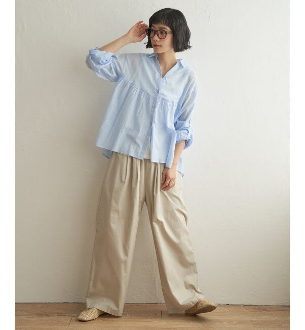 Lbc with Life「コットンボイルギャザーブラウス」|シャツ・ブラウス|