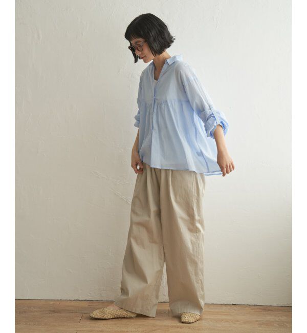 Lbc with Life「コットンボイルギャザーブラウス」|シャツ・ブラウス|