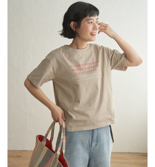 Lbc with Life「コットンロゴプリントTシャツ」|Tシャツ・カットソー|