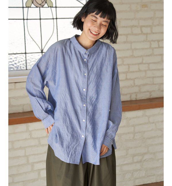 Lbc with Life「コットンゆるシャーリング2WAYシャツ」|シャツ・ブラウス|