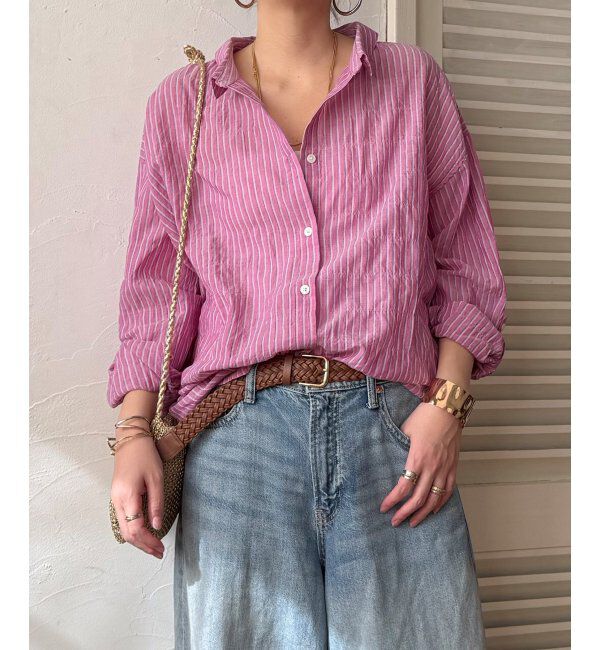 Lbc with Life「コットンゆるシャーリング2WAYシャツ」|シャツ・ブラウス|