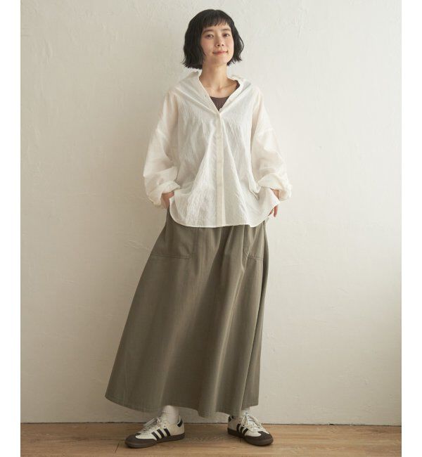 Lbc with Life「コットンゆるシャーリング2WAYシャツ」|シャツ・ブラウス|