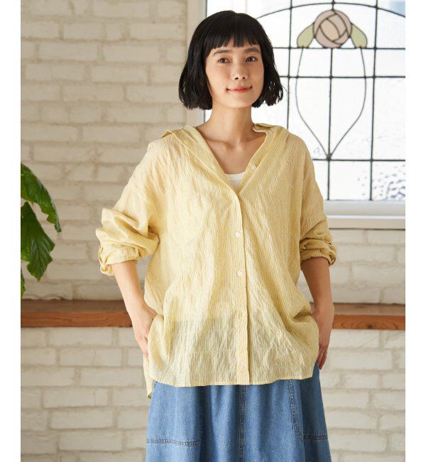 Lbc with Life「コットンゆるシャーリング2WAYシャツ」|シャツ・ブラウス|