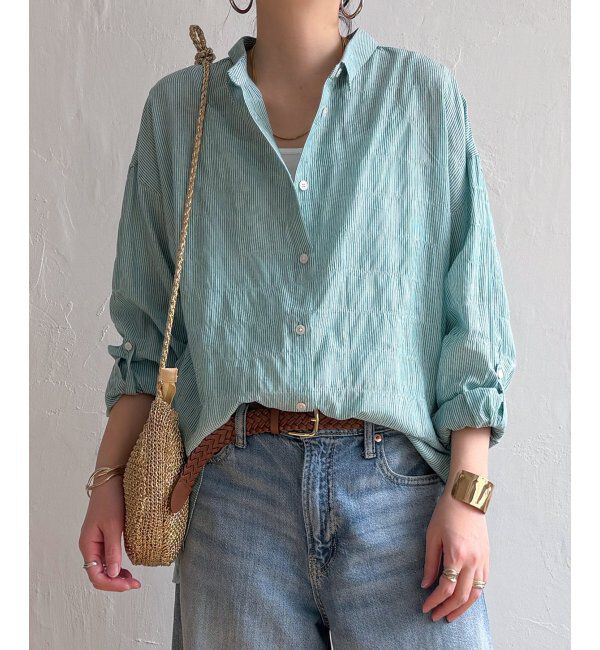 Lbc with Life「コットンゆるシャーリング2WAYシャツ」|シャツ・ブラウス|