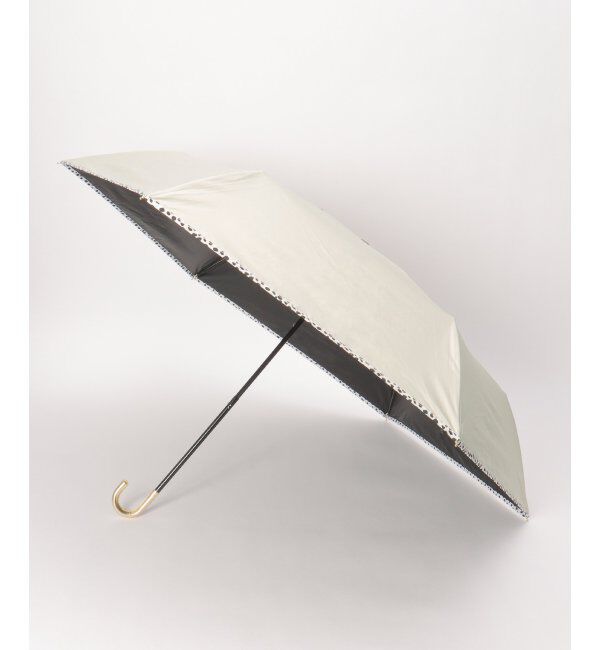 Lbc with Life「Wpc. 遮光アニマルパイピング ミニ 日傘 折りたたみ傘　晴雨兼用」|傘|ベージュ