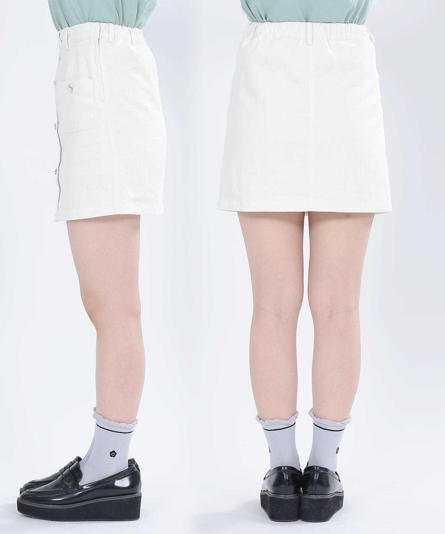 MARY QUANT「エポデイジーボタンデニムミニ スカート」|スカート|