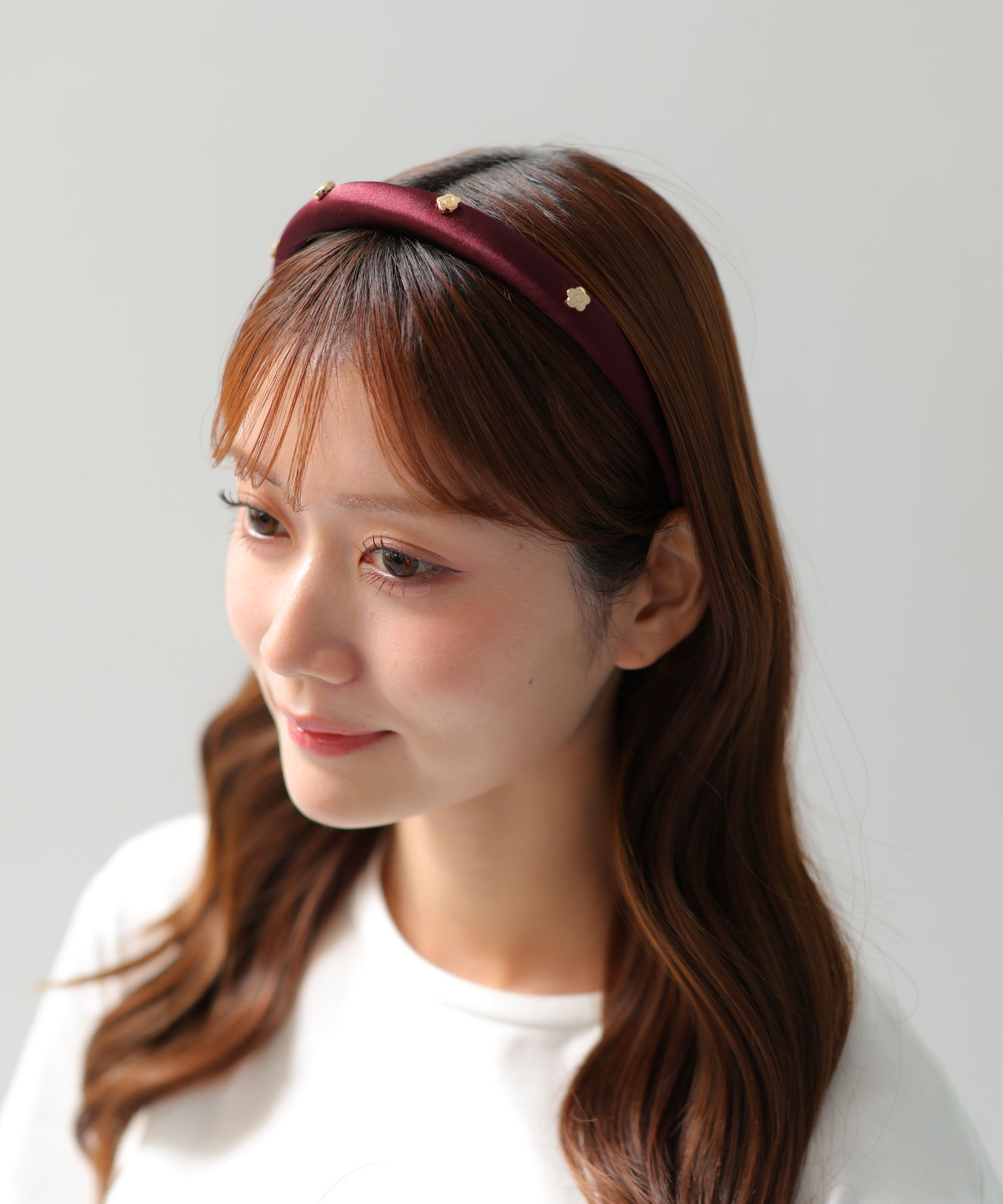 MARY QUANT「メタルプチデイジー カチューシャ」|カチューシャ|ボルドー