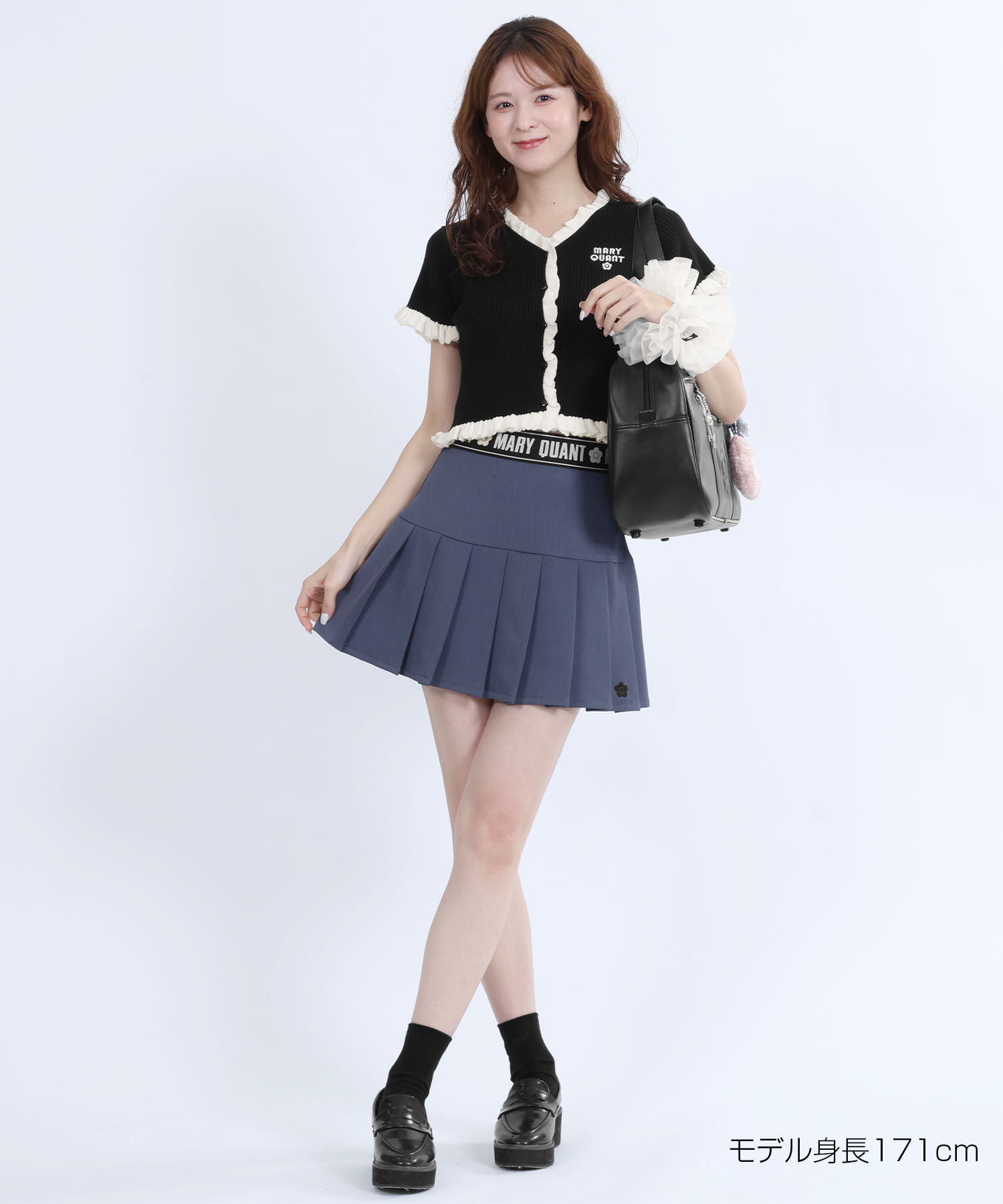 MARY QUANT「リブフリル カーディガン」|カーディガン|