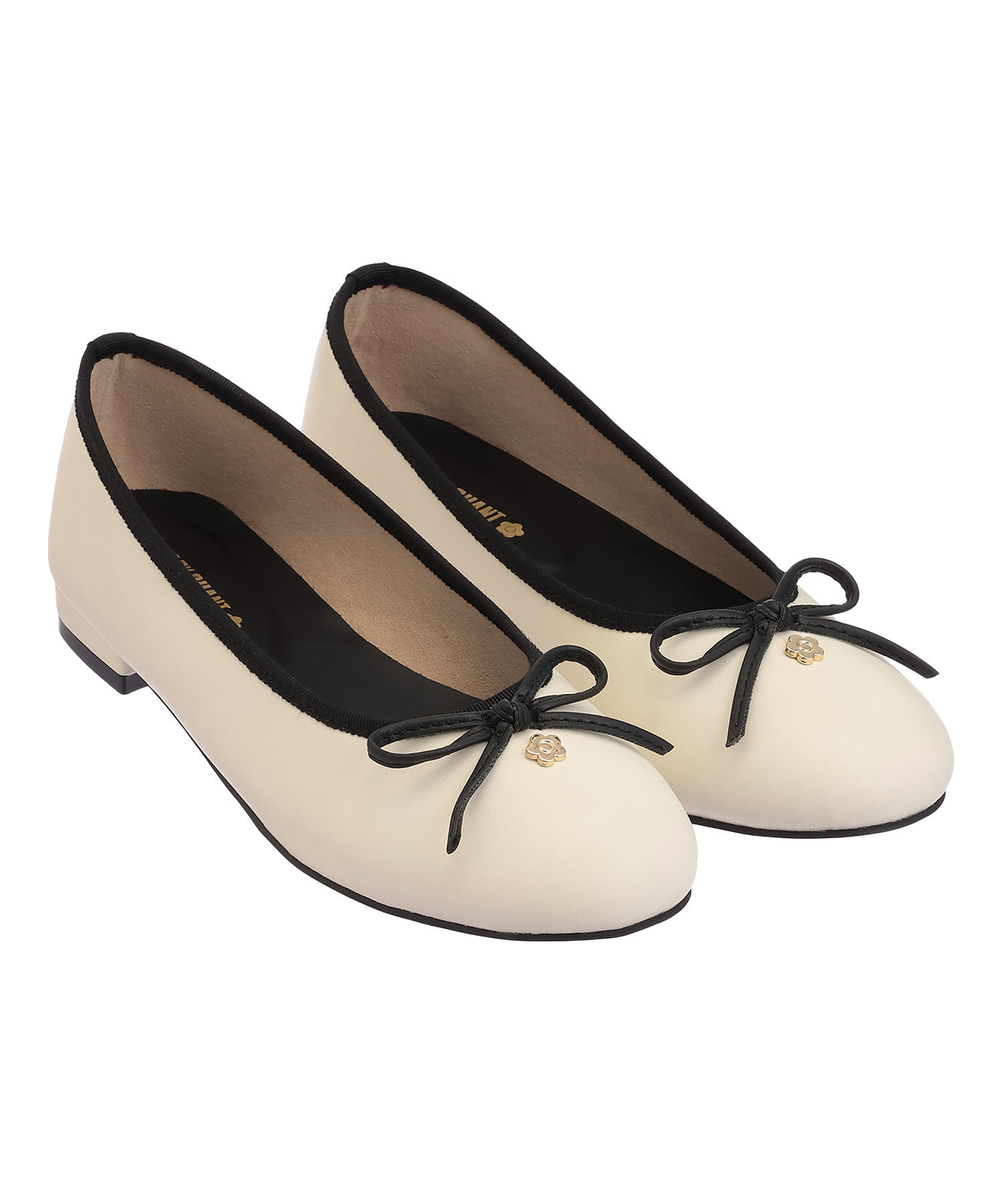 MARY QUANT「デイジーメタルバレエ シューズ」|バレエシューズ|アイボリー