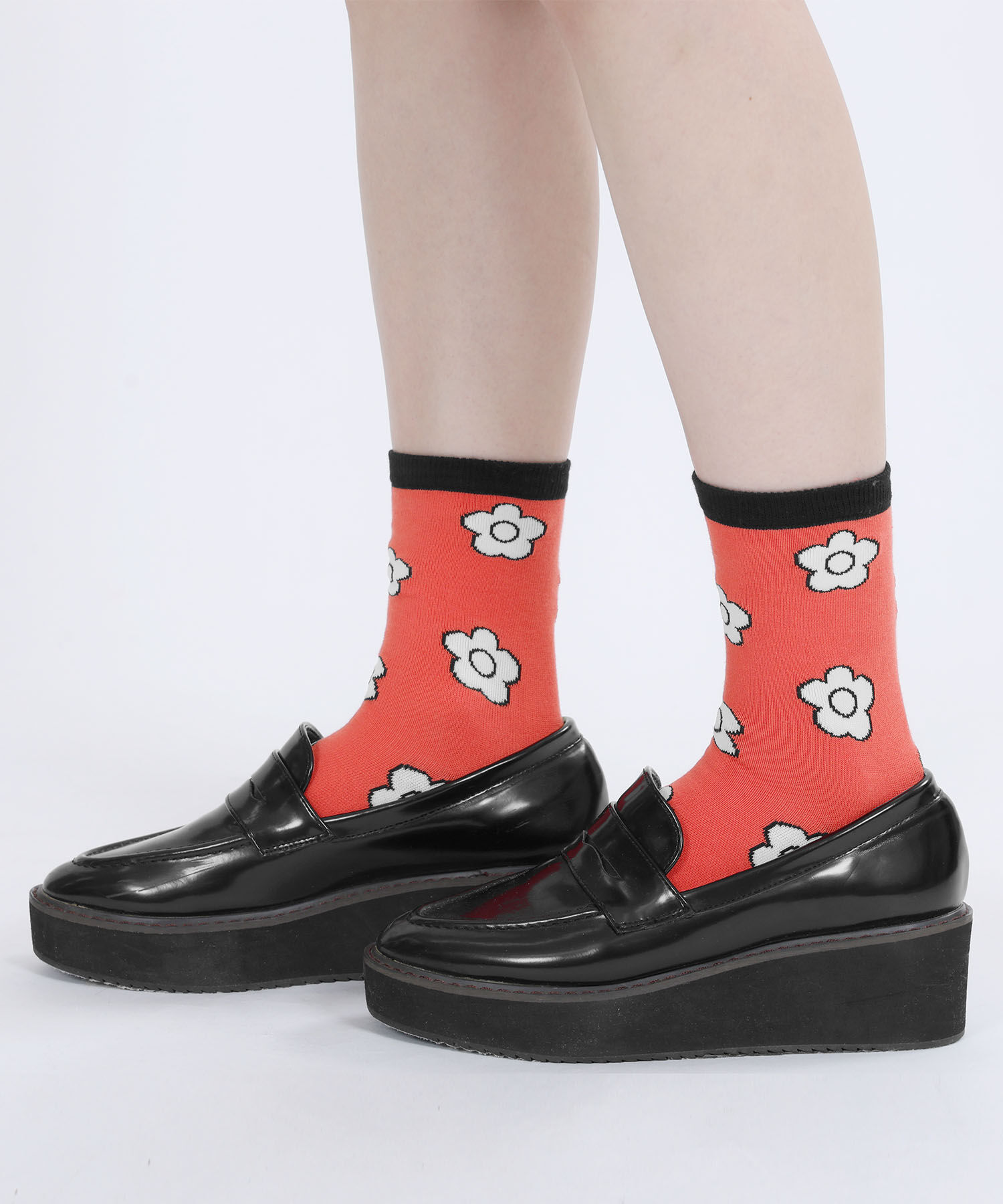 MARY QUANT「カートゥーンデイジー ソックス」|ソックス|コーラルレッド