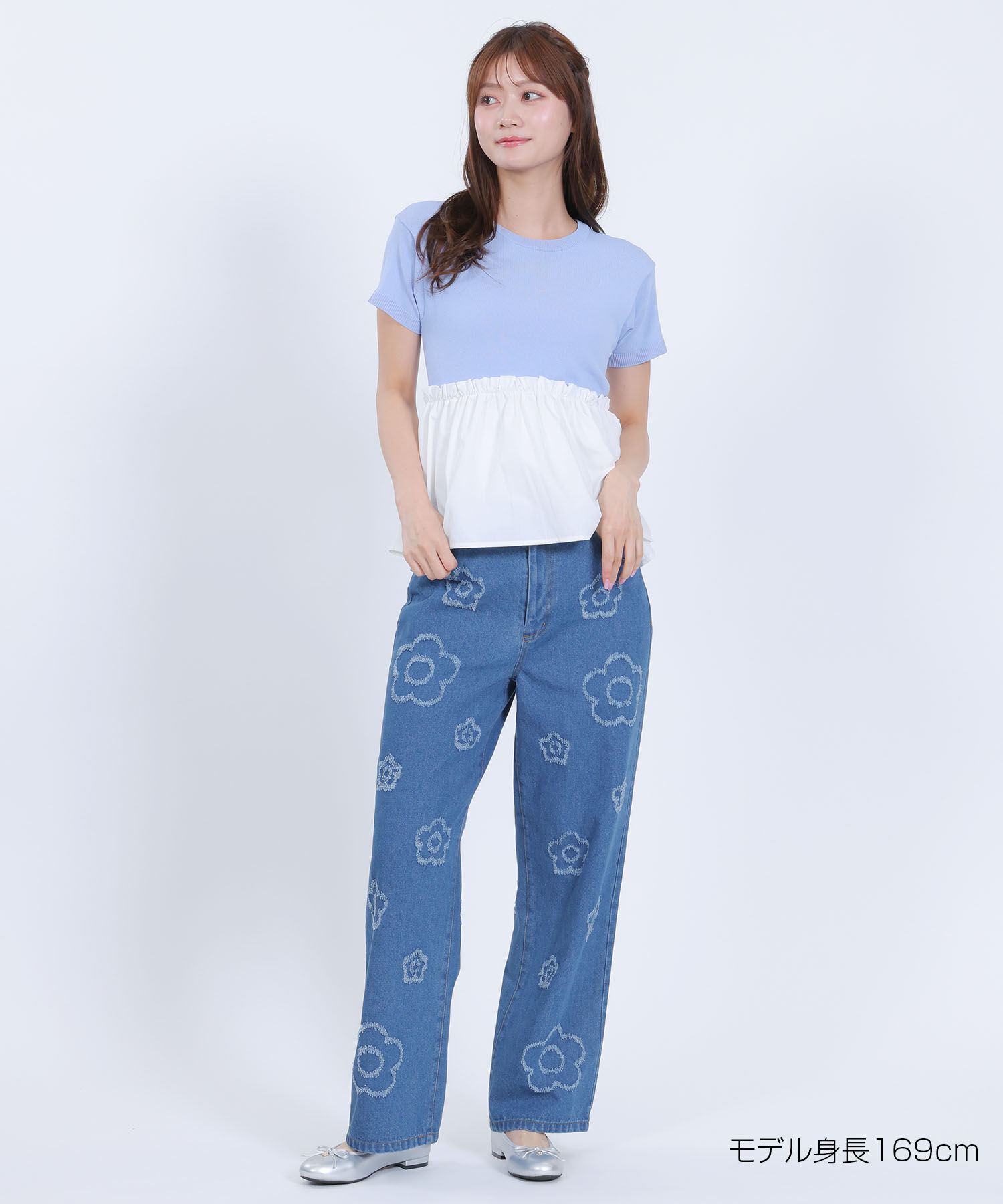 MARY QUANT「ランダムデイジーデニム パンツ」|デニム|