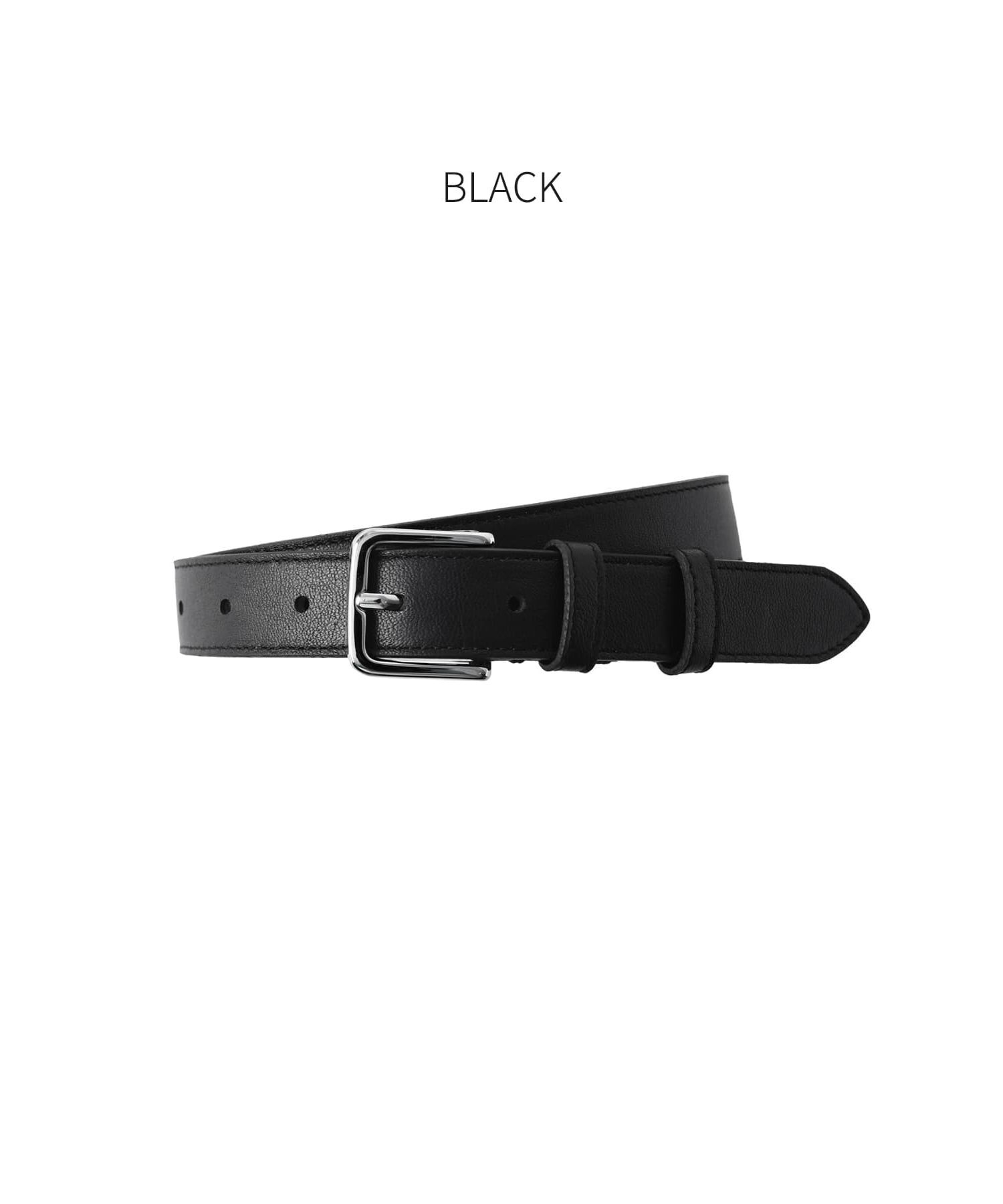 STYLE DELI「25mmスクエアオフバックルレザーベルト／SV金具」|ベルト|