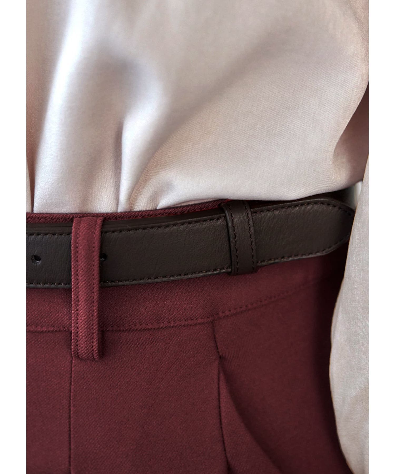 STYLE DELI「25mmスクエアオフバックルレザーベルト／SV金具」|ベルト|