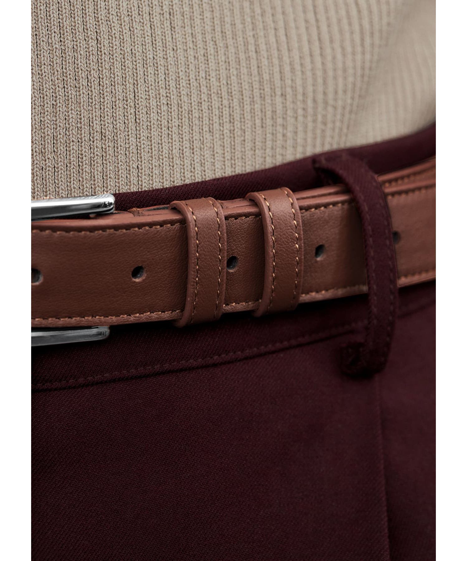 STYLE DELI「25mmスクエアオフバックルレザーベルト／SV金具」|ベルト|