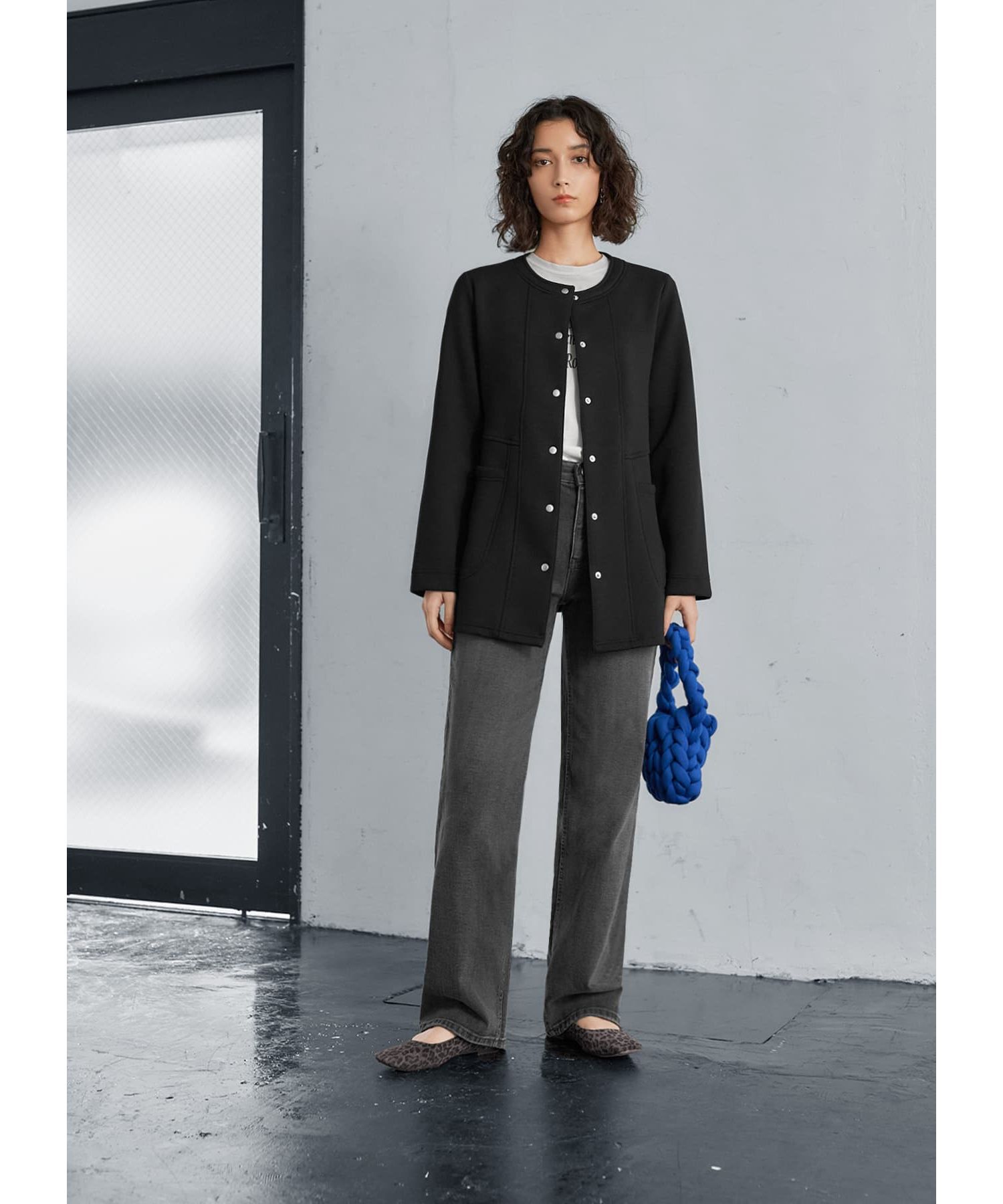 STYLE DELI「【Made in JAPAN】ダンボールスナップボタンジャケット」|ノーカラージャケット|