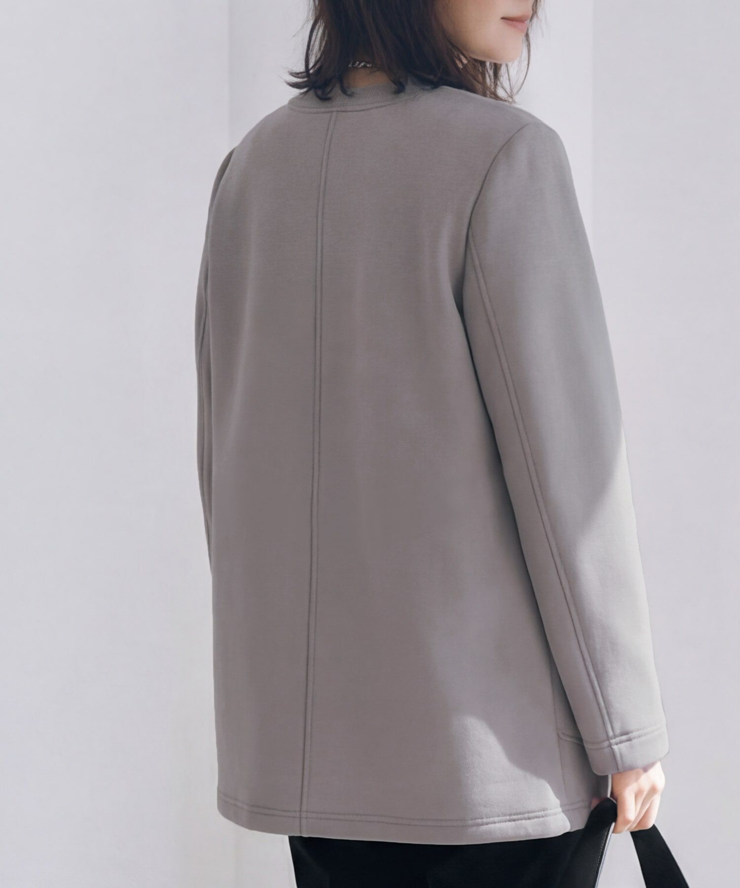 STYLE DELI「【Made in JAPAN】ダンボールスナップボタンジャケット」|ノーカラージャケット|