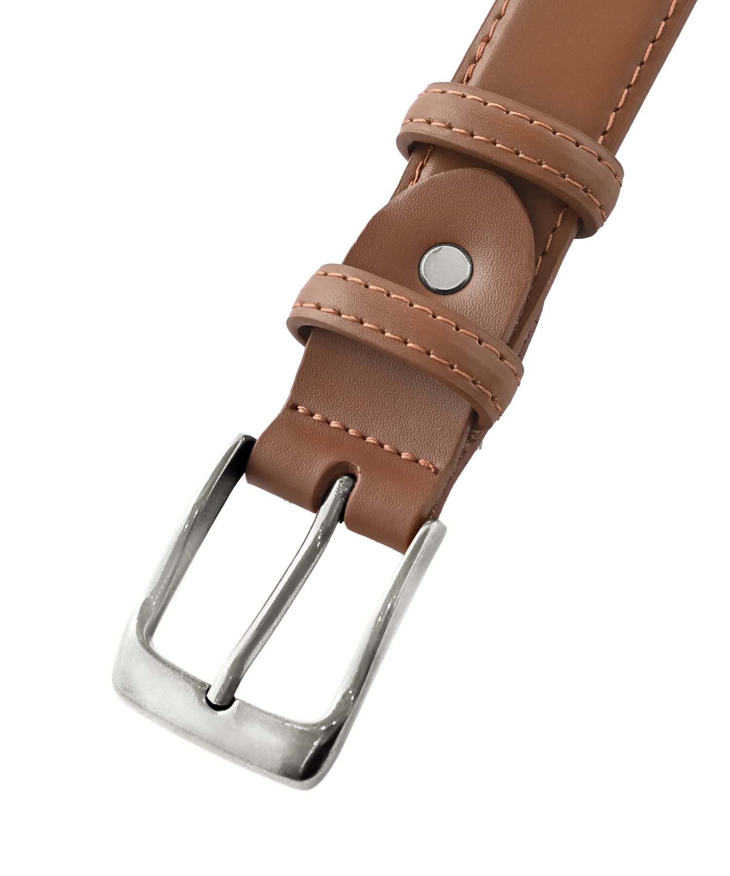 STYLE DELI「【DELI by】ミニマルリアルレザーベルト（シルバー）」|ベルト|