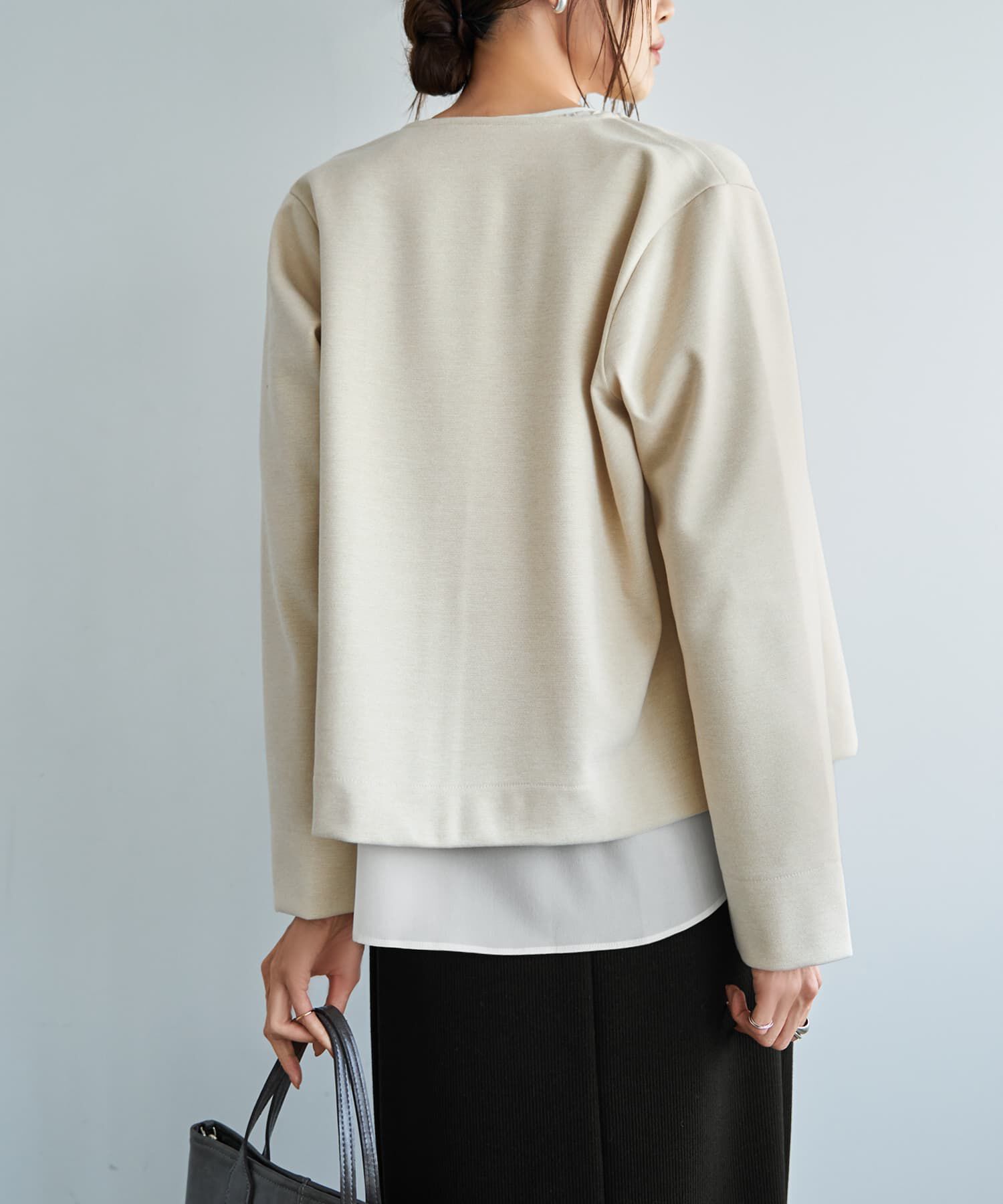 STYLE DELI「メタルボタンの柔らかノーカラージャケット」|ノーカラージャケット|