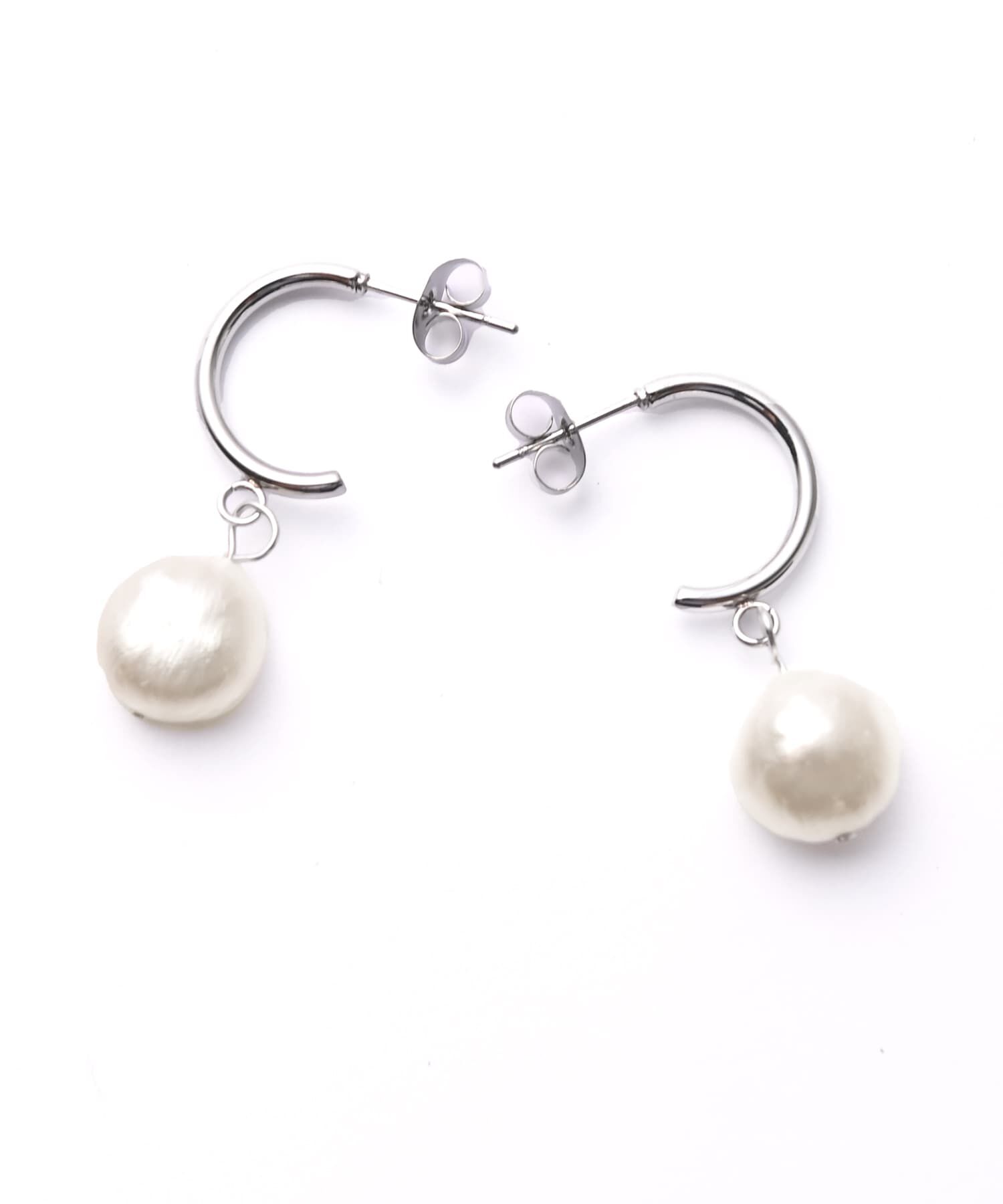 STYLE DELI「【DELI by】パールドロップミニフープピアス」|ピアス|シルバー