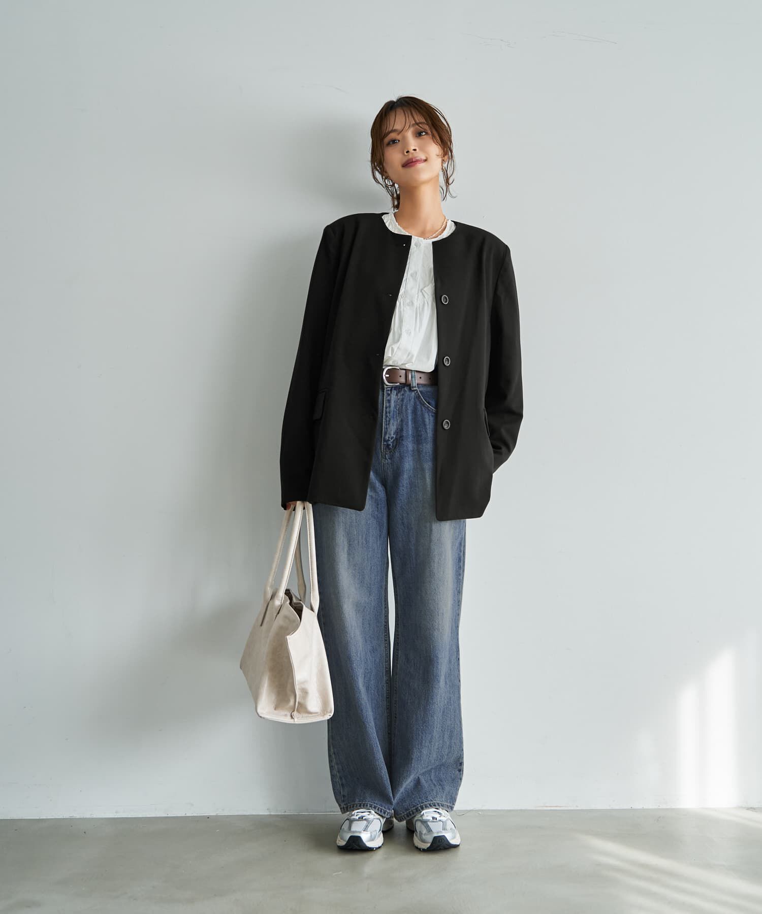 STYLE DELI「【LUXE】ラウンドネックノーカラージャケット」|ノーカラージャケット|