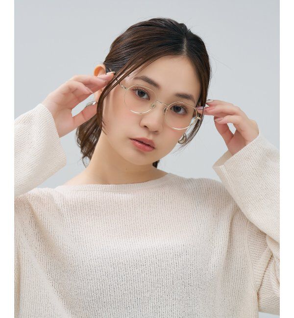  「Zoff｜Misato Mizukoshi  クラウンパントメガネ | 中顔面短縮みえ メタル｜水越みさと   レンズ交換券付」|メガネ|ゴールド