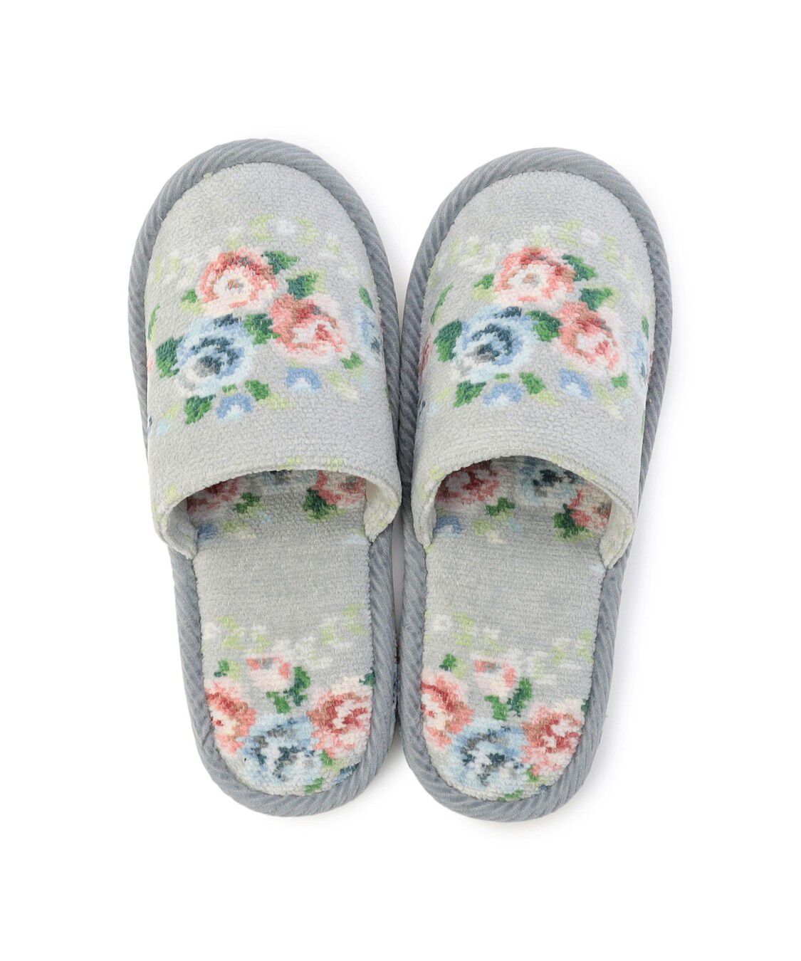 FEILER「ノスタルジックノート　スリッパ　NLN-260250」|ルームシューズ|シルバーグレー