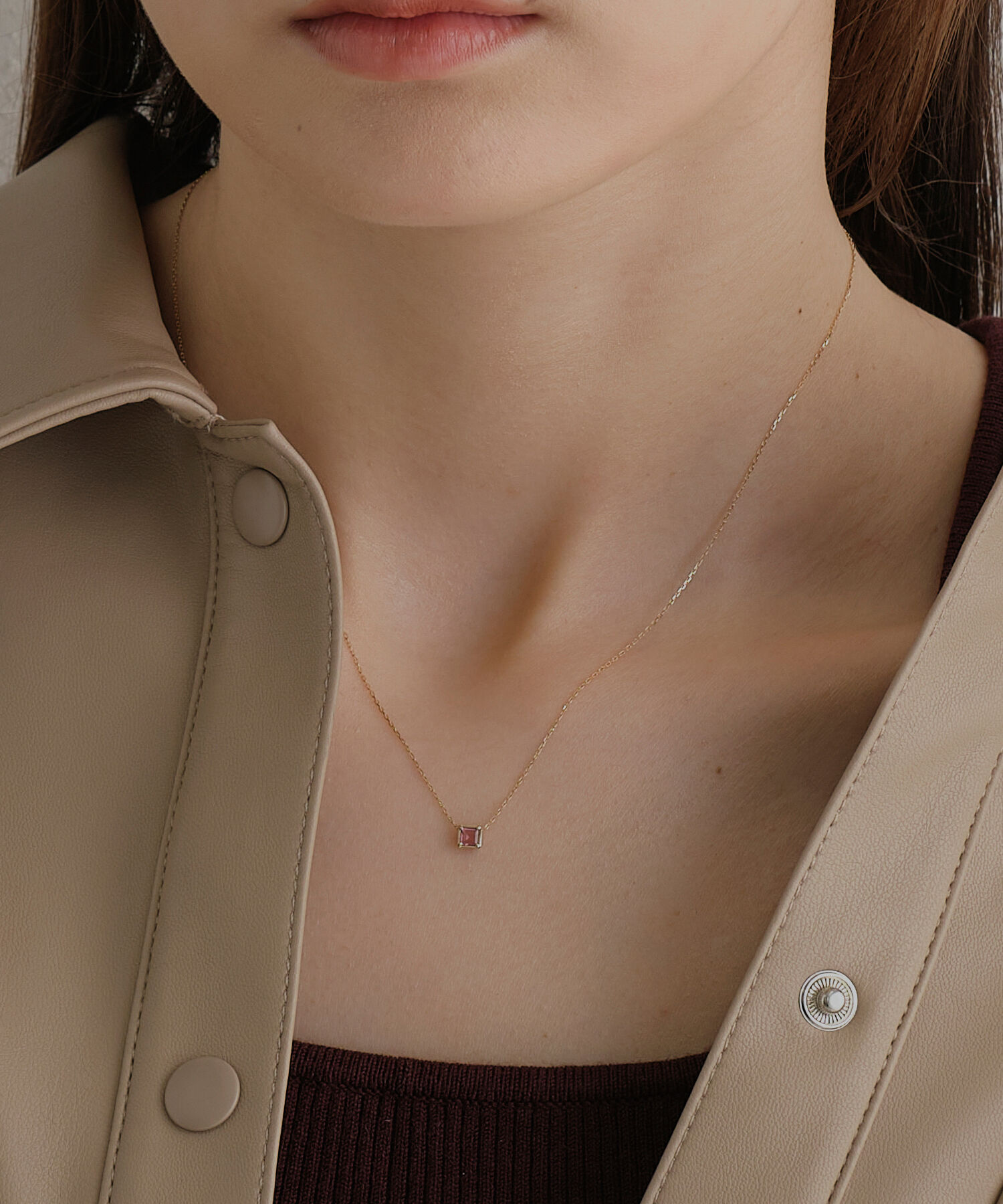 JUPITER「【シリーズ累計販売 4000点突破！】【K10】天然石ネックレス/10月誕生石/ピンクトルマリン」|ネックレス|