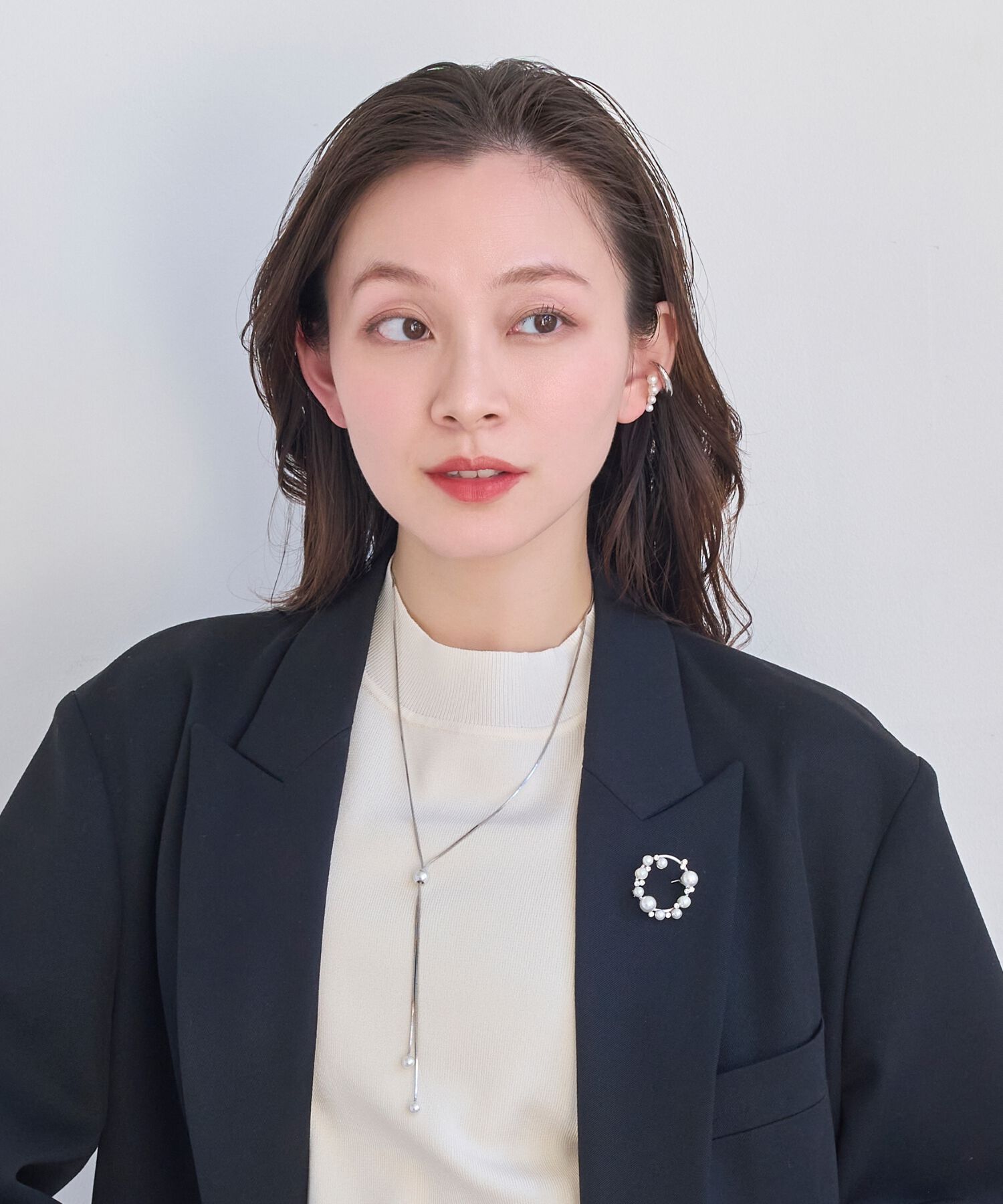 Phoebe「【シリーズ累計販売10000点突破！】≪雑誌掲載≫ドレッシングパールイヤーカフ　シルバー」|イヤーカフ|