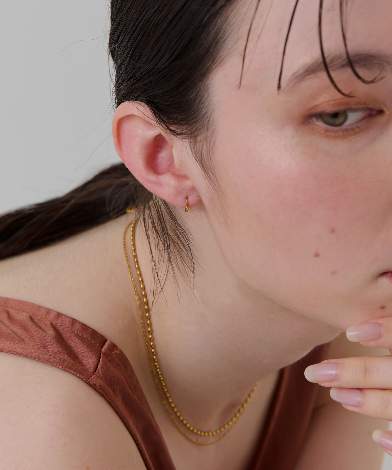 Phoebe「【シリーズ累計販売10000点突破！】金属アレルギー対応 ミニフープピアス　ゴールド/サージカルステンレス」|ピアス|