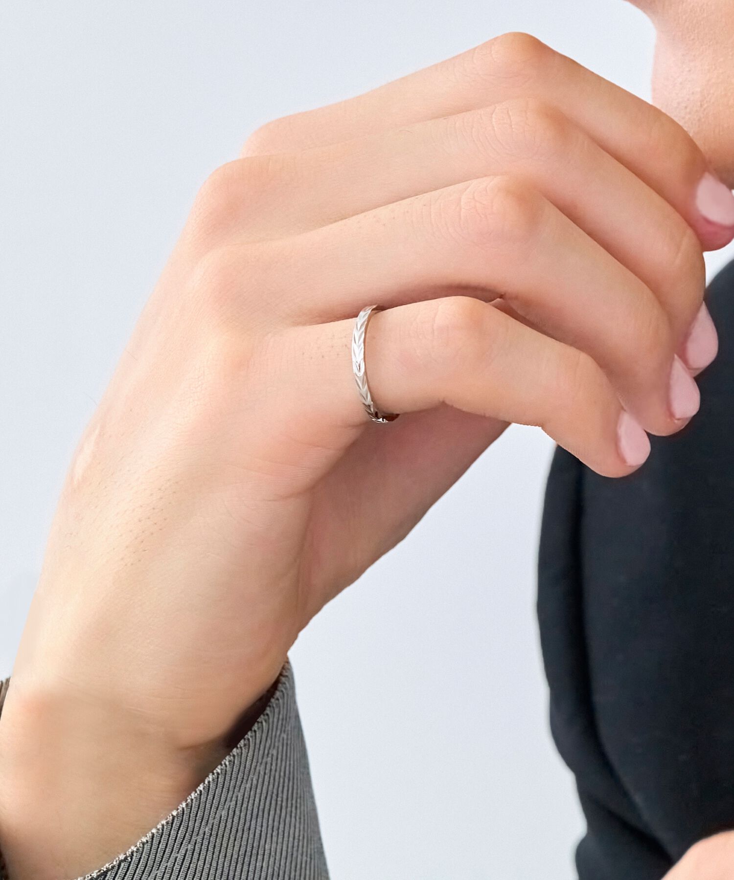 Phoebe「≪雑誌掲載≫【金属アレルギー対応】メタルリーフカットリング　シルバー/サージカルステンレス」|リング|